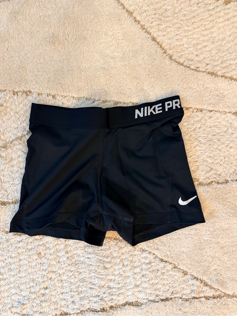 Nike Black Women's Training Compression Shorts with White Swoosh